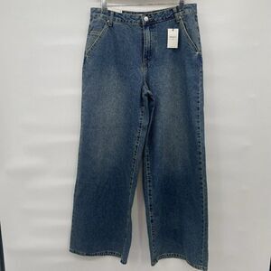 Forever 21 Premium High Rise Wide Leg Denim Jeans Medium Wash‎ Size 29 NWT
